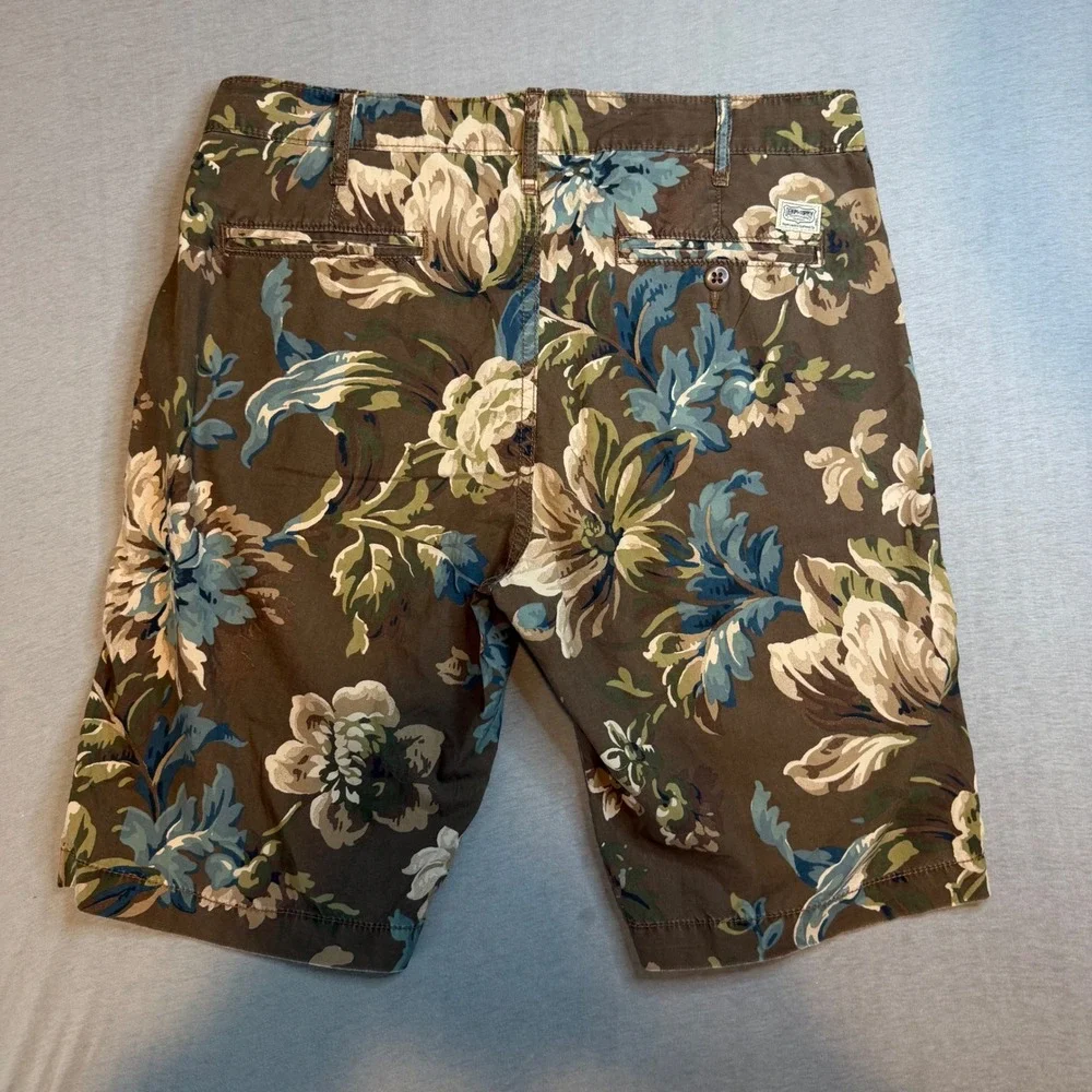 Denim & Supply Ralph Lauren Mens 30 Floral tropical Cotton Twill Chino Shorts